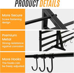 2-Pack 1X4 FT Garage Shelving Wall Mounted Holds Up to 800 Lbs Heavy Duty Wall Shelf, Black Metal Floating Adjustable Wall System Shelves for Garage Storage, Shed