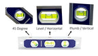 Swanson Tool Co TL002M 9-Inch Magnetic Die Cast Aluminum Torpedo Level with 3 Bubble Vials for 0°/90°/45° Measurements