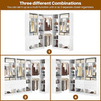 Large Corner Closet System with 3 Sets, 87.2" Closet Organizer System with 4 Drawers & 4 Hanging Rods, Reversible L Shaped Walk-in Closets, Load 2000+LBS, White (87.2" L x 39.2" W x 80" H)