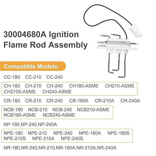 30004680A Flame Rod Assembly with Gasket,Boiler Replacement Parts for Navien Tankless Water Heater NP CC CH CR NCB NPE NR Series
