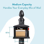 Architectural Mailboxes Stratford Plastic Mailbox and Post Kit, SC000BAM, Black, Medium Capacity