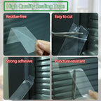 Weather Stripping Sealing Tape Clear Windows Insulation for Doors Draft Isolation Gaps Adhesive Nano Residue-Free (2 in x 33FT)