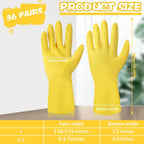 36 Pair Reusable Household Gloves Long Rubber Dishwashing Gloves Kitchen Cleaning for Dishes Clean Gardening