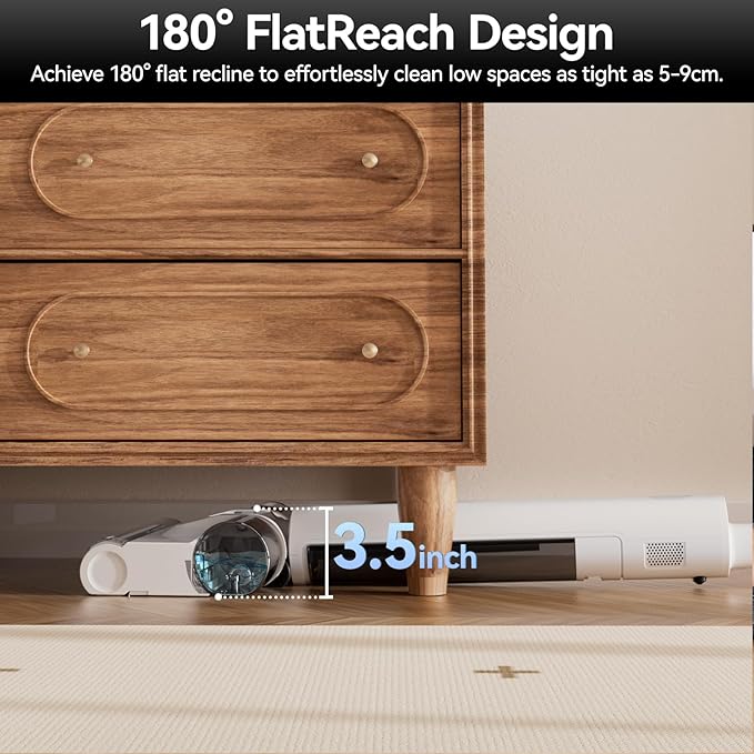 JONR S20 Pro FlexReach Wet Dry Vacuum Cleaner, 180° Lie-Flat Cordless Vacuum Mop All-in-One for Hard Floors, Floor Cleaner Machine with Self Propelled, 0.1Inch Edge Cleaning, One-Step Cleaning, White