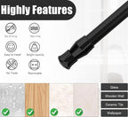 6 Pcs Window Security Bars, Adjustable Sliding Glass Door Bar Sliding Door Security Bar Window Safety Lock Bar with Rubber Tips for Children Home, Extends from 15.8-27.6 Inch, Black