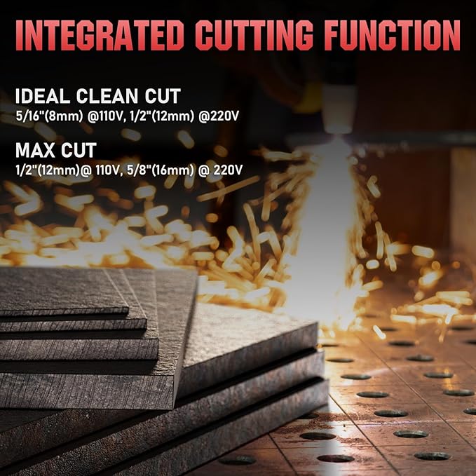 YESWELDER Multifunctional Welders Combo&Plasma Cutter, 6-In-1 MIG/Flux Core MIG/CUT/TIG/Stick/Spool Gun Compatible, 200A MIG/TIG/Stick & 50A CUT, 110V/220V MCT-520