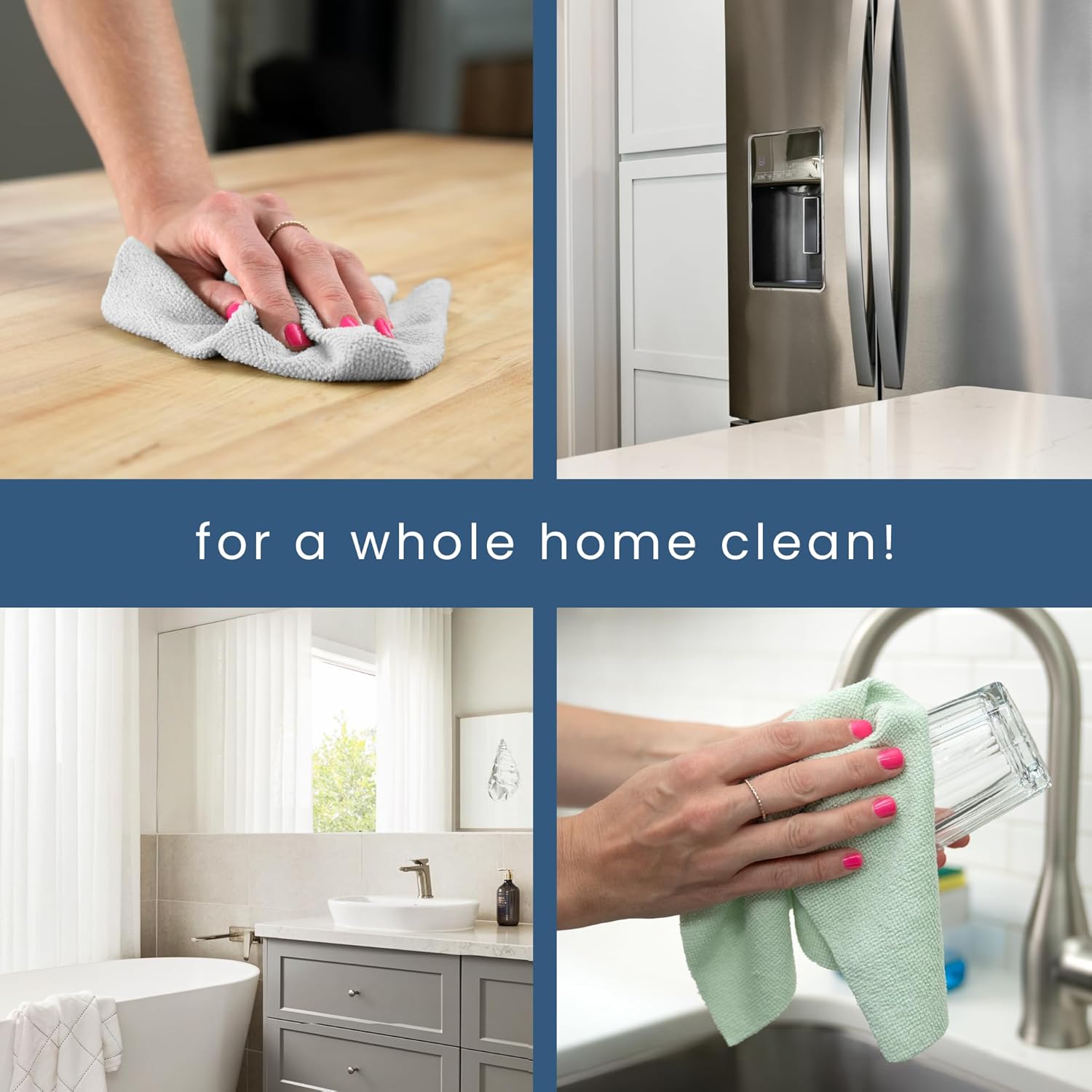 S&T INC. 100 Pack Microfiber Cleaning Cloth, Edgeless Bulk Towels for Home, Reusable Microfiber Towels for Cars, Cleaning Rags, Assorted, 11.5 Inches x 11.5 Inches, 100 Count