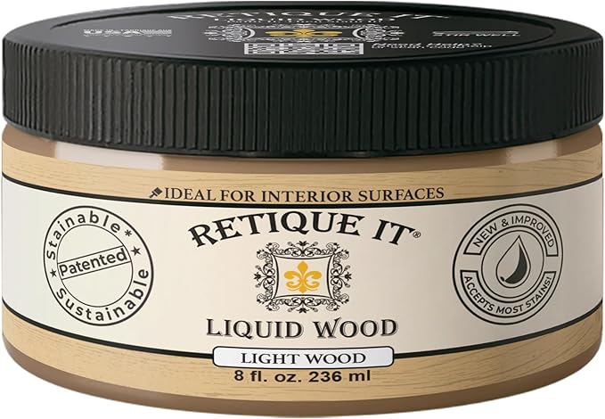 Retique It New and Improved Formula Liquid Wood Coatings - Stainable Primer - Paint It then Stain it (Light Wood, Small)