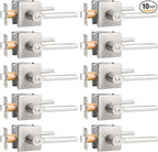 Probrico Privacy Door Handle Interior Heavy Duty Square Brushed Nickel Door Knobs for Bedroom Bathroom Reversible Keyless Door Lever Satin Nickel, 10 Pack