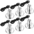 Tuanse 6 Pcs Polished Metal Desktop Lamp E26 E27 Screw Light Bulb Sockets Holder Base Lamp Replacement Base for Holding Bulb 6 Feet Cord on Off Switch Plug(Silver)