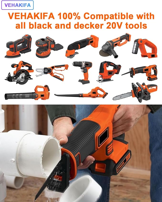 2 Pack Battery 20V Lithiun Compatiable with Black and Decker 20V Max Lithiun Battery LBXR20, Compatible with All Black and Decker 20v Cordless Power Tools and Charger