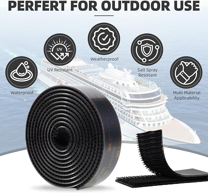 3M Dual Lock SJ3550 1"×4ft Black 2 Pack Reclosable Fastener Mounting Tape Interlocking Mushroom Shaped Strong Adhesive Hook Lock Sticy Tape for Indoor and Outdoor(DB251202)