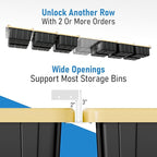 HANDT Overhead Garage Storage Rack, Connectable Heavy Duty Metal Ceiling Rails For Garage Storage Organization Shelving System, Hanging Racks For Tote Containers, Supports Up To 6 Bins, 4 Sets White