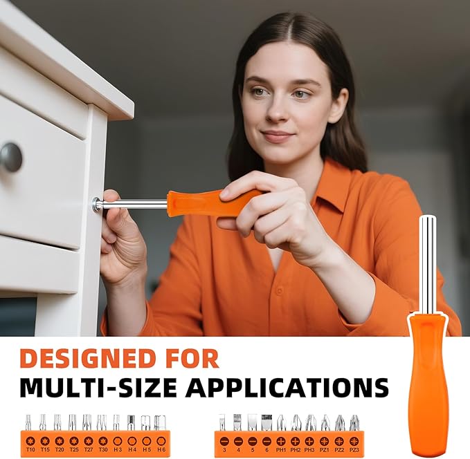 Tool Set, 22 Piece Household Hand Tool Kit, Convenient or Home, Garage, Office and Dorm Use - Essential Tools for the Whole Family, Orange