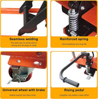 ONEN Hydraulic Scissor X-Frame Lift 1102 LBS Lifting Capacity, 59 in Lifting Height, Manual Scissor Lift Table with 4 Lockable Wheels & Foot Pump, Elevating Hydraulic Cart for Material Handling