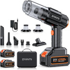 Car Vacuum Portable Cordless, 50000Pa High Power Rechargeable Dust Buster with 2 Batteries & Charger, 6-in-1 Handheld Vacuum Cleaners for Home, Car, Pet Hair, Keyboard, Black