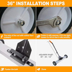 Toolwiz 36'' Magnetic Sweeper with Wheels, 50 Lbs Capacity Rolling Magnetic Floor Sweeper with Telescoping Holder and Quick Release Latch Industrial Heavy Duty Metal Pick Up 18/24/36 Inches