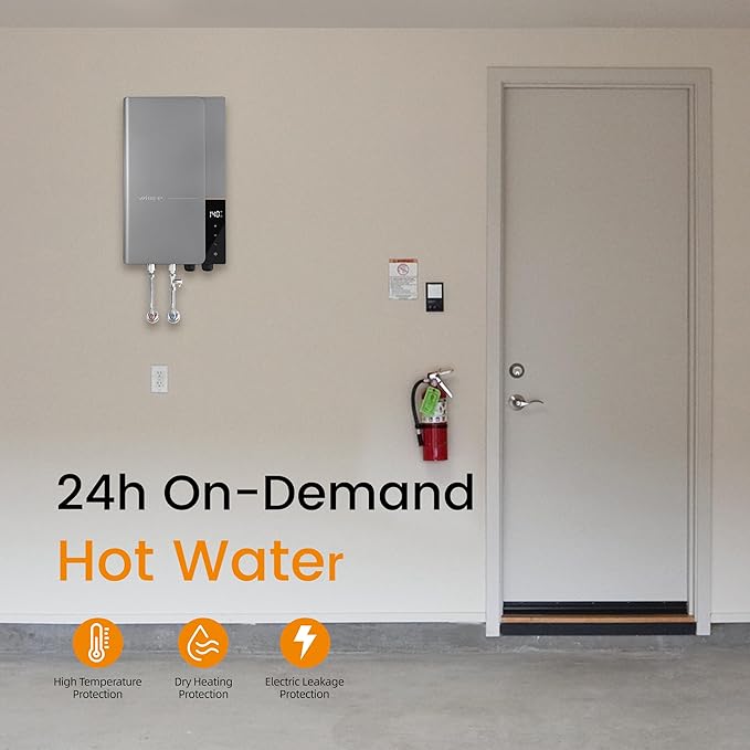 18kW Tankless Water Heater Electric 240V WINTEMP, On Demand Instant Hot Water Heater, Up to 4.3 GPM, with LED Temperature Display, Whole House Hot Water Supply, WiFi Control, ETL Certified