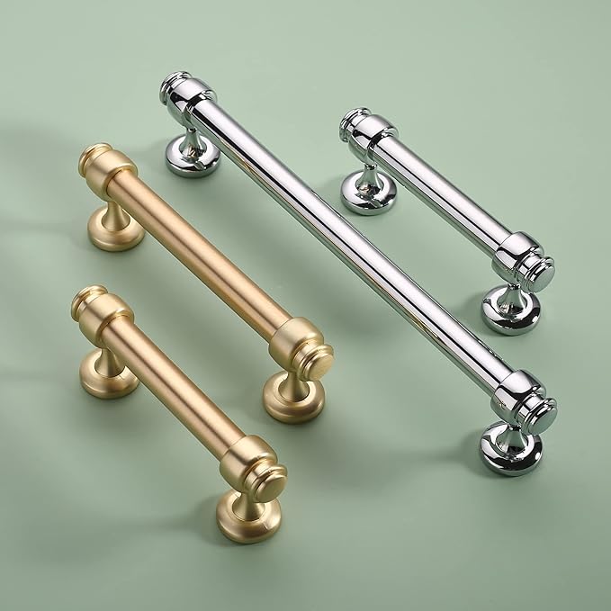 Alzassbg 10 Pack Polished Chrome Cabinet Pulls, 7 Inch(177.8mm) Hole Centers Cabinet Handles Kitchen Hardware Straight Bar for Cabinets and Drawer AL3082CP