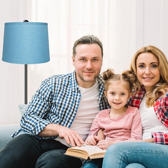 Lamp Shades Set of 2 - Drum Lampshades 11.4" x 12.9" x 9.8" Inches, Fabric Medium Replacement Lampshades for Table Lamp, Floor Lamp, Assembly Required, Spider,Linen