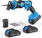 20V Cordless Reciprocating Saw, Brushless Electric Saw with 2 x 2.0Ah Batteries and 6 Blades,Tool-Free Blade Change, Portable Power Reciprocating Saw for Cutting Wood, Metal, PVC