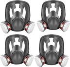 Full Face Respirator Mask: 6800 Gas mask Respirator Mask with Filters 6001 - Dust Mask Anti Fog Against Organic Vapor Fumes Gases for Spray Paint Chemicals Epoxy Resin Welding Sanding（4 pcs）