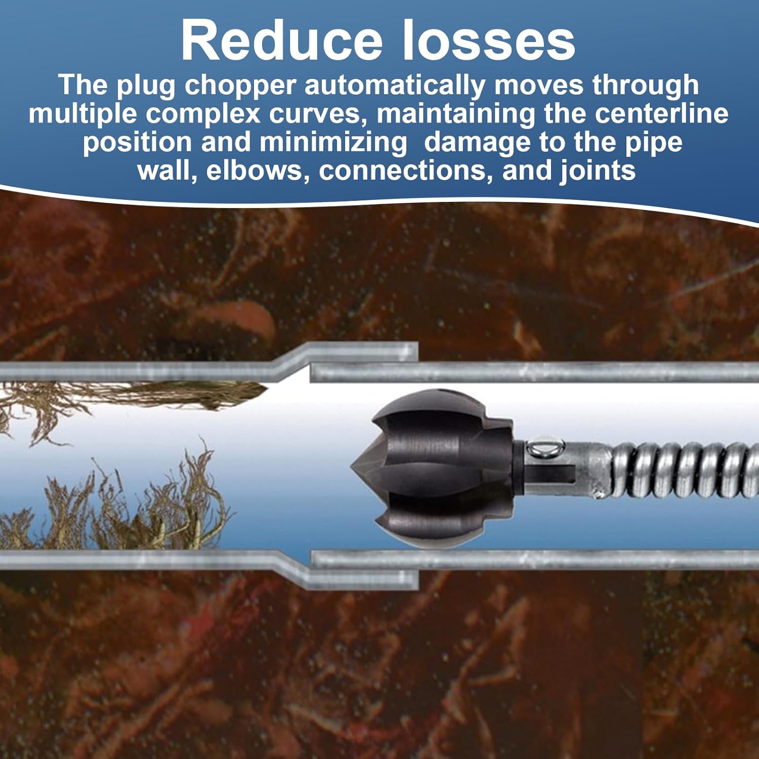 Drain Cleaner Cutter Heads (2-1/2CG) F/5/8& 3/4" Cables, Clog Chopper Multi Function Cuttin Tool, Black