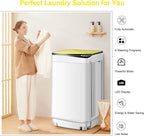 COSTWAY Portable Washing Machine, 7.7lbs Capacity Compact Laundry Washer and Spin Combo with 6 Programs, Built-in Barrel Light, Full-Automatic Washing Machine for Apartments Camping RVs Dorm, Yellow
