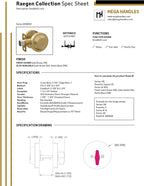 Mega Handles - Ronn Entrance Deadbolt I Deadbolt for Entry Lever Door Handle - Heavy Duty Round Lock for Left or Right-Handed Doors - Interior/Exterior Door Lever Deadbolt- Satin Brass