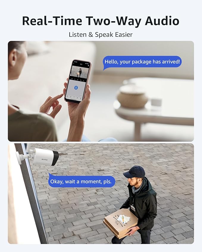 ANNKE Wireless Camera System, 16CH Expandable 4K Security NVR, 4Pcs 3MP Outdoor Cameras, 2-Way Audio, Dual-Band WiFi, Human Detection, IP66 Waterproof, 2TB HDD, Compatible with Alexa, 24/7 Protection