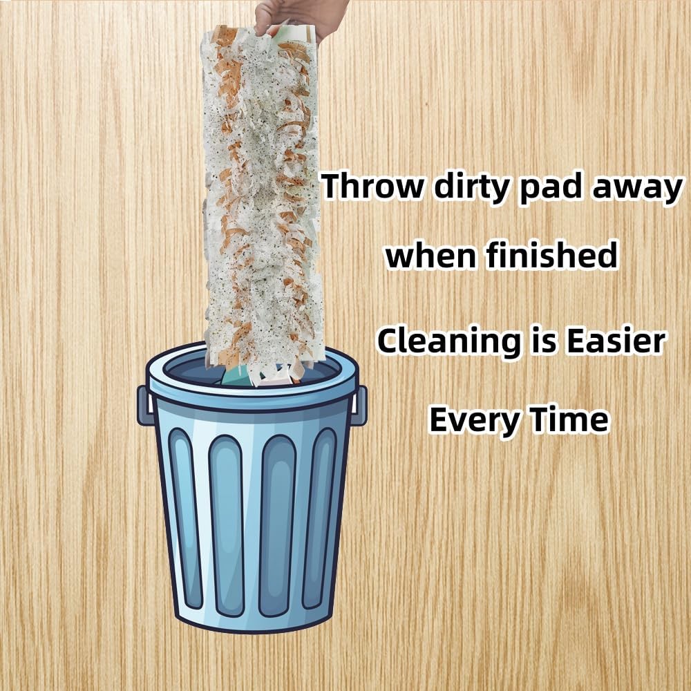 Disposable Mopping Pad Refills for PowerMop Multi-Surface,Wood Mopping Pad Refills for Floor Cleaning, 10 Count (10 Packs)