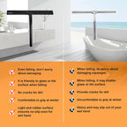 Shower Squeegee for Glass Doors 10" - All Purpose Squeegee for Window Bathroom Glass Mirror Bathroom Tile with Suction Cup Hooks - Black