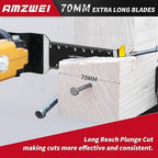 20 Pcs Extra Long Titanium Oscillating Tool Blades & Japanese Teeth, Curved Edge Multitool Blades for Metal, Wood, Plastic, Oscillating Saw Blades Compatible with Dewalt Bosch Milwaukee Ryobi