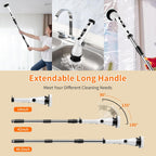 Electric Spin Scrubber, Power Electric Scrubber for Cleaning, Shower Cordless Cleaning Brush with 6 Adjustable Angles,8 Brush Heads, 3 Speed Mode, Electric Cleaning Brush for Bathroom/Tub/Floor/Tile