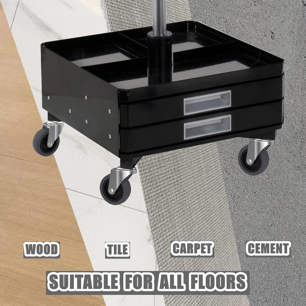 3-Inch Swivel Stem Caster for Rubbermaid Mop Bucket Utility Cart, 7/16-Inch Stem Diameter Rubber Wheel Set of 4, Heavy Duty TPR Weber Grills Shop Vac Replacement Wheels