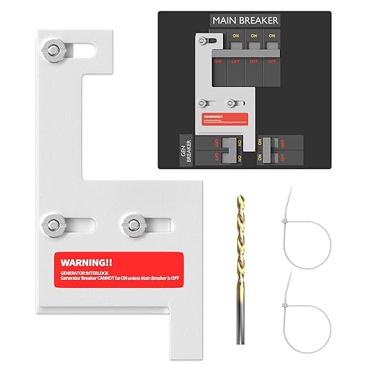 Generator Interlock Kit Compatible with GE General Electeric Vertical 150 or 200 Amp Panels 2-1/4 Inch Spacing Between Main and Branch Breaker