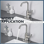 6 Inch Faucet Deck Plate for Bathroom Sink - Universal Fit for 1 Hole or 3 Hole 4 Inch Centerset Basins - Escutcheon Faucet Plate - Stainless Steel Faucet Hole Cover(Brushed Nickel)