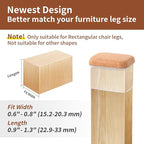 Ezprotekt 8 Pcs Rectangle Clear Felt Chair Leg Floor Protectors for Hardwood Tile Floors, Rectangle Silicone Felt Furniture Pads Caps Covers for Chair Table Desk Sofa (Fit W : 0.6-0.8", L: 0.9-1.3")