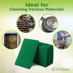 Heavy Duty Scouring Pads, 24Pcs Household Scour Pads for Kitchen, Garage and Outdoors, Reusable Dish Scrubber Pads for Pan and Metal Grill - Green