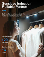 Under Cabinet Lights, Wireless Motion Sensor Light Indoor, Black 10in LED White Lighting Rechargeable Battery Operated,4 Modes Night Light, Stick-On Magnetic Closet Lights for Kitchen, Hallway(2 Pack)