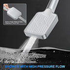 Shower Faucet Set, 12" Ceiling Mount Rainfall Shower System with 2 Rain Shower Head and Multi-function Handheld Head Push Button Diverter Shower Faucet Trim Kit (12", Polished Chrome)