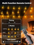 Outdoor Patio String Lights: S14 Shatterproof Bulb Outside Waterproof Light - 150Ft 45M Remote Dimmable Connectable Hanging Outdoor Electric Lighting - Garden Backyard Yard Gazebo Porch Party