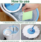 Floor Cleaning Tablets Sheets, Method Hardwood Floor Cleaner and Polish Pack of 300, Concentrate Mild Scent For RV Wall Tiles, Hardwood, Laminate Floor, Green