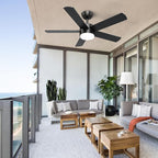 42 inch Black Ceiling Fans with Lights and Remote Control, LED Ceiling Fan Dimmable 3 CCT 6-Speed, Noiseless Modern Ceiling Fan for Bedroom, Living Room, Dining Room, ETL Listed