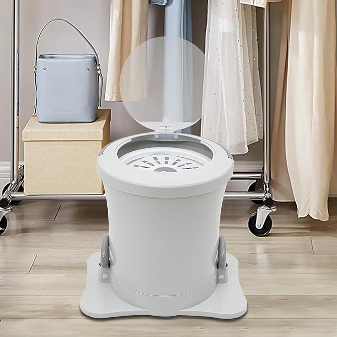 Mini Portable Washing Machine, 2 in 1 Hand Cranked Manual Clothes Non-Electric Washing Machine and Spin Dryer, 9L Capacity Washer/Dryer for Camping, Apartments, RV's, Outdoor (White Large)