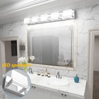 Tipace Dimmable Modern 5 Lights LED Vanity Light for Bathroom Up and Down Chrome Bathroom Wall Light Fixtures Over Mirror(White Light 6000K)