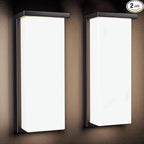 Black 18/20/22W 14in Outdoor Wall Light Fixtures, IP65 Waterproof, 3-Color Temp Adjustable Porch Lights, Modern dawn to dusk Exterior Sconces for House, Front Door, Walkway, Wall Mount,2 Pack