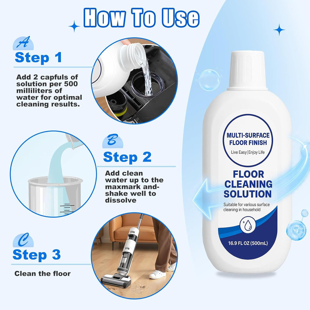2L Floor Cleaner Compatible with Tineco Cleaning Solution,Multiple Hard Floors for All Robot Vacuums with Mopping and Wireless Wet Dry Dual-Use Vacuum Cleaners（4 Bottle ）