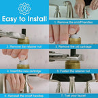 Dreyoo 2 Pack Hot Cold Faucet Cartridge Replacement Compatible with Pfister 9100310/Pfister 9100320, with Waterproof Silicone Grease, Hot Cold Water Handle Faucet Ceramic Cartridge Kit