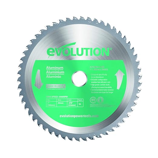 Evolution Power Tools 180BLADEAL Aluminum Cutting Saw Blade, 7-Inch x 54-Tooth